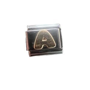 Zoppini Nomination Gold Letter “A” Italian Charm Stainless Steel